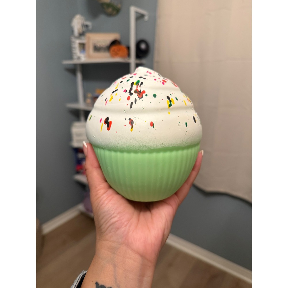 Jumbo Cupcake Squishy Toy Mint Green White Sprinkles NWOB